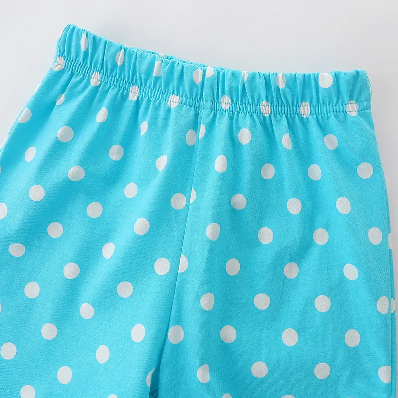 Girls Cotton Striped Shorts Set Blue White Summer - Image 5