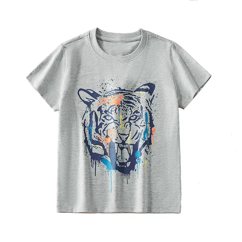 Pure Cotton Kids T-Shirt Green Short Sleeve