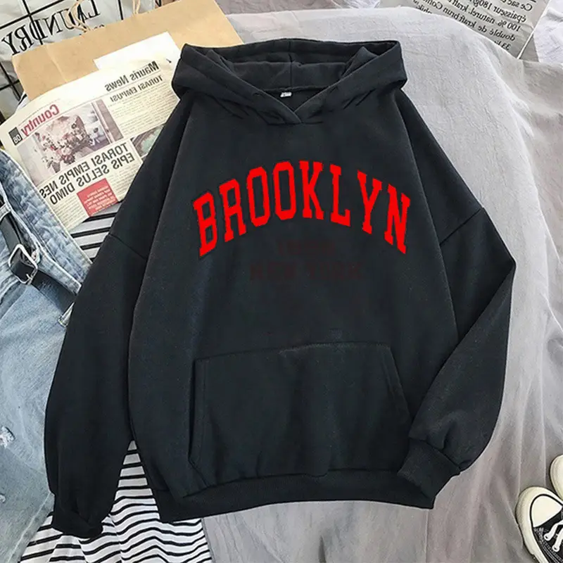 Brooklyn Fleece Hoodie Pink & Cream for Men Women - Image 7