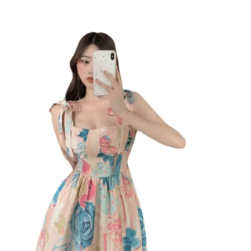Super Fairy Printed Strap Dress Floral Print - Image 6