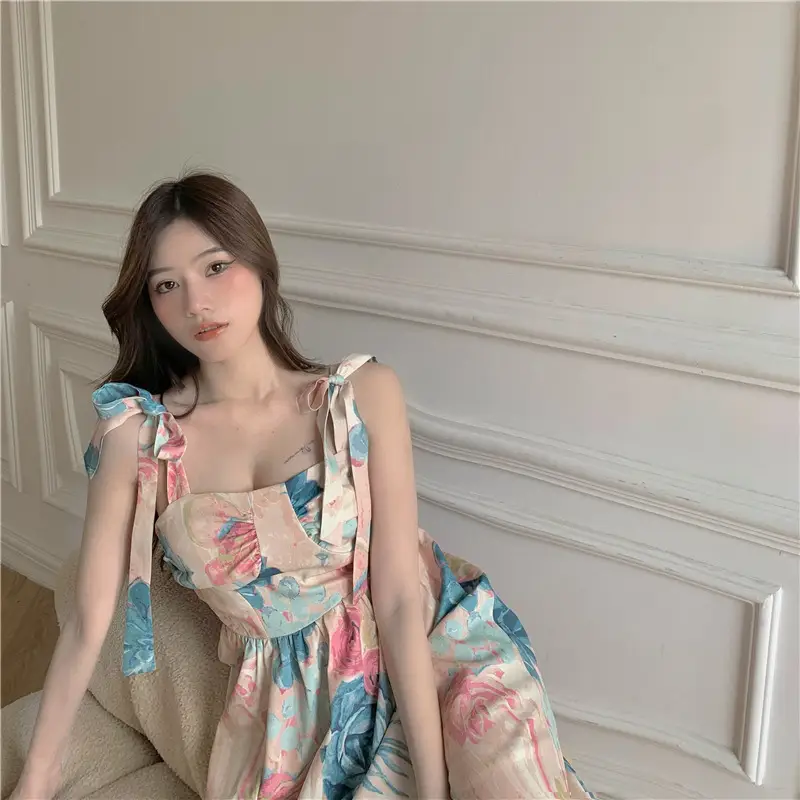 Super Fairy Printed Strap Dress Floral Print — feature 10