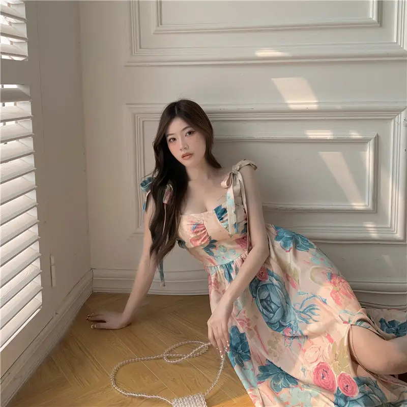 Super Fairy Printed Strap Dress Floral Print — feature 8