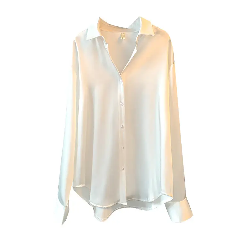 Long Sleeve Satin Shirt Women's White 2025 Spring Summer Sun Protection - Image 24