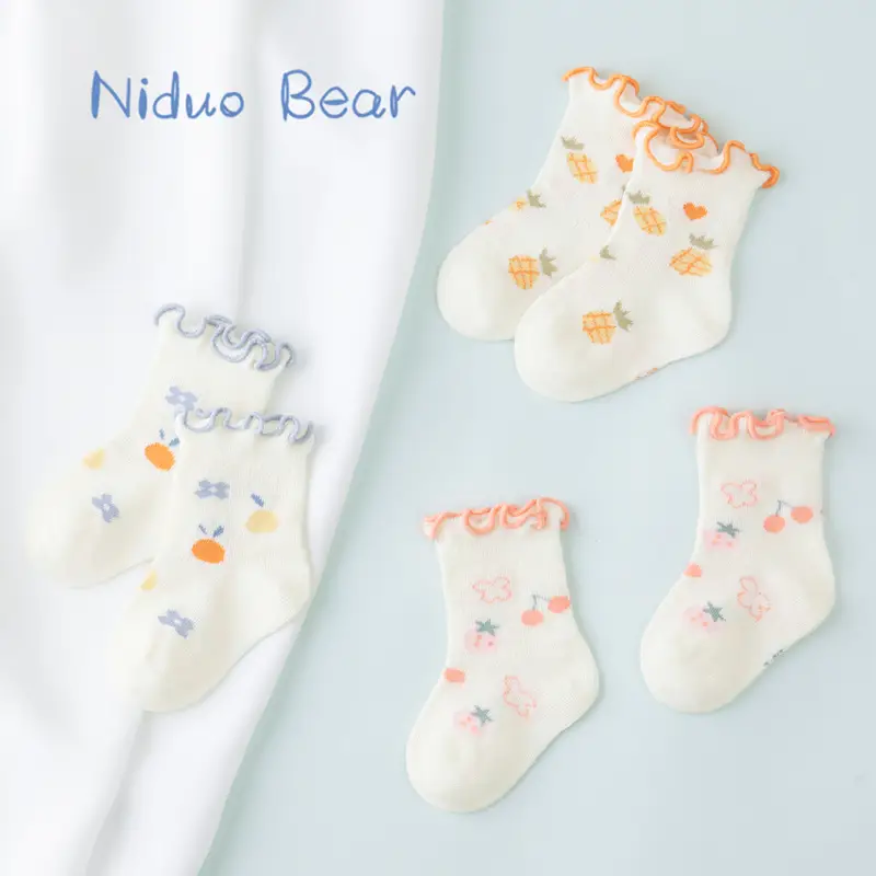 Cute Cotton Baby Socks Pink White for Girls - Image 16
