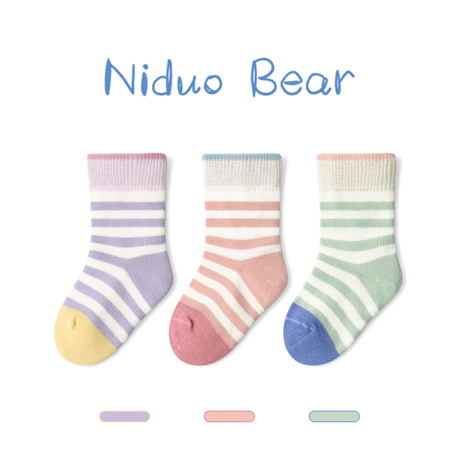 Cute Cotton Baby Socks Pink White for Girls - Image 4