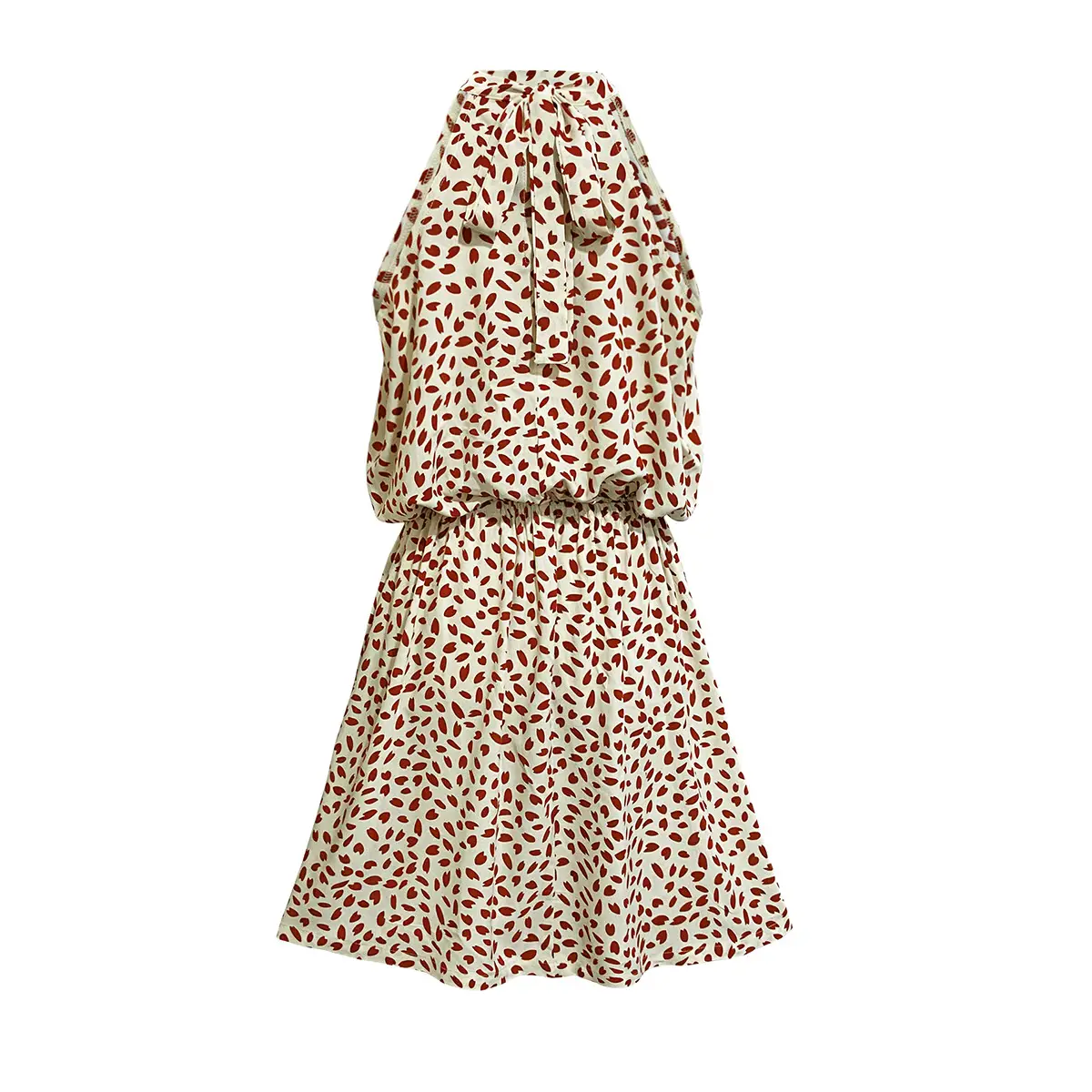 2024 Printed Off-Shoulder Halter Dress with Short Skirt — feature 16