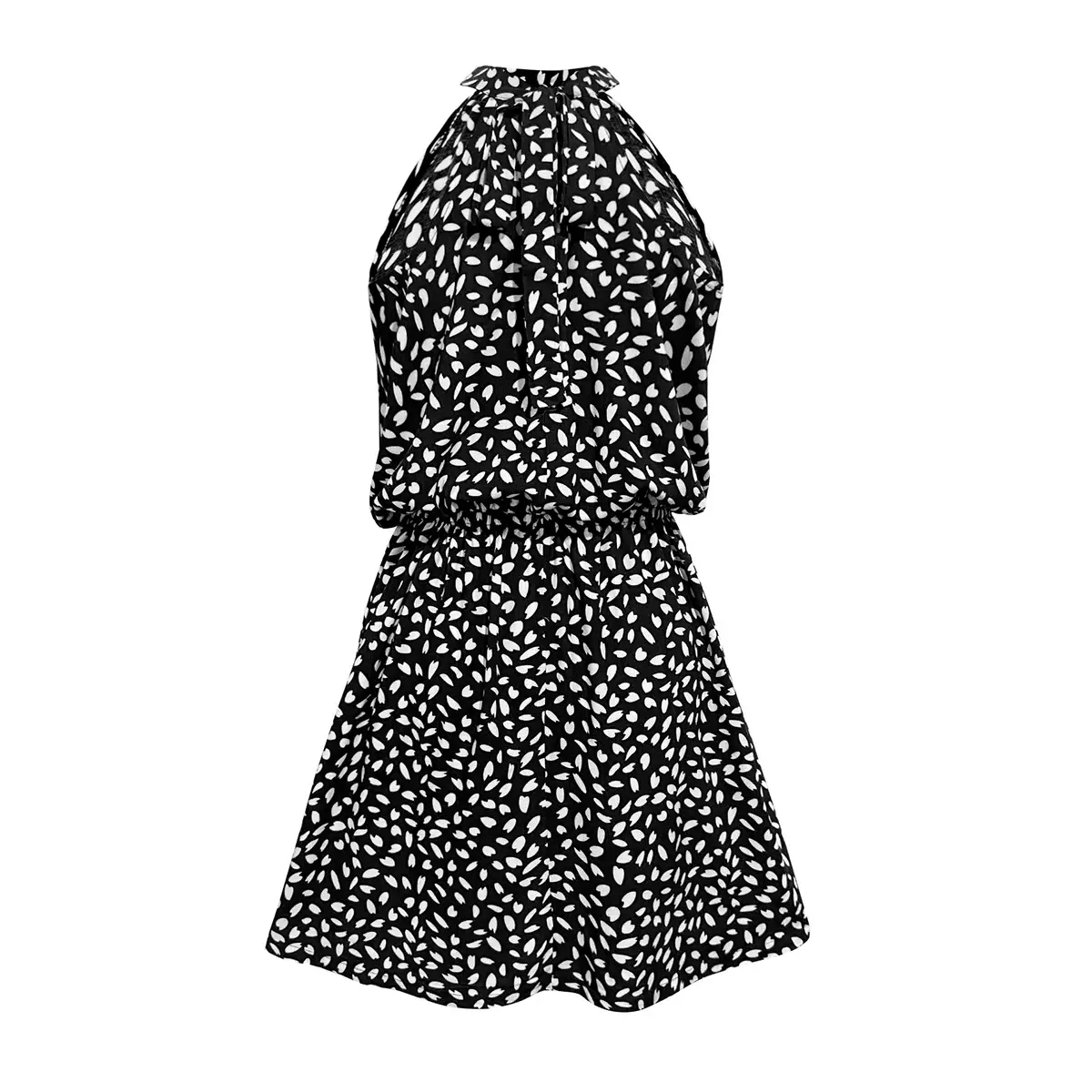 2024 Printed Off-Shoulder Halter Dress with Short Skirt — feature 6