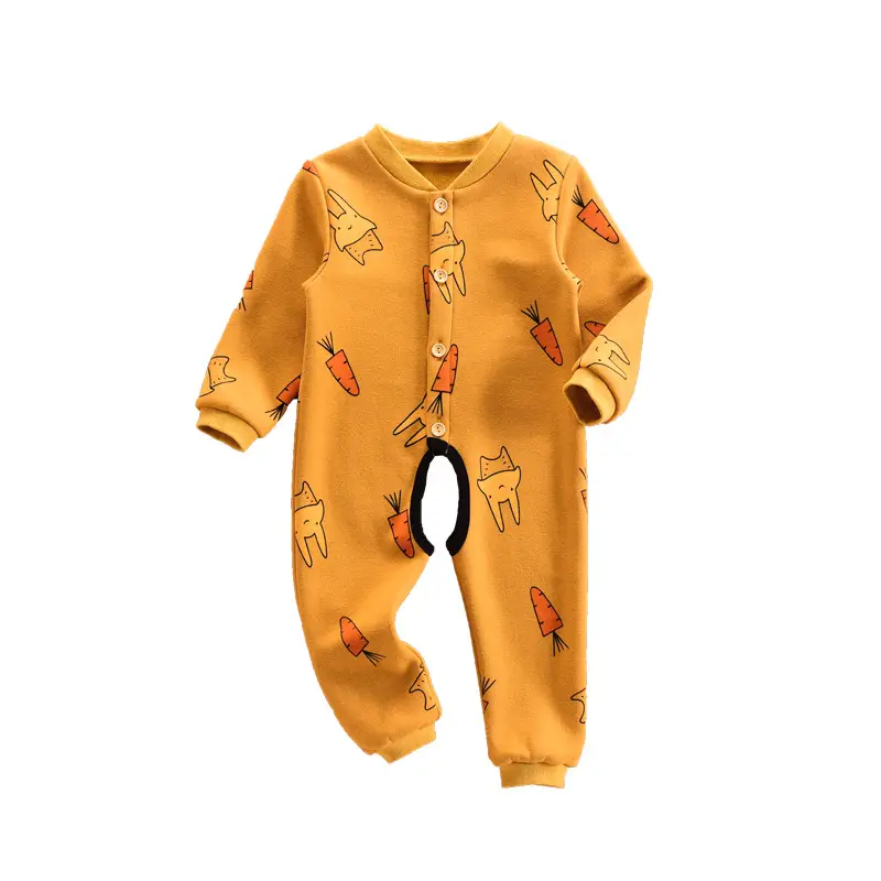 Baby's Yellow Rocket Print Jumpsuit Plus Size