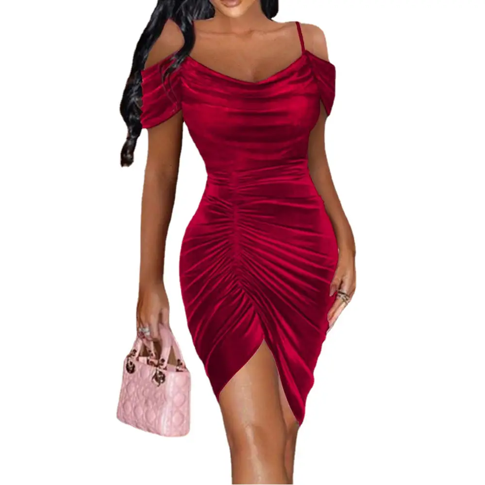 Black Slim Fit Sexy Dress with Drawstring & Slit - Image 10