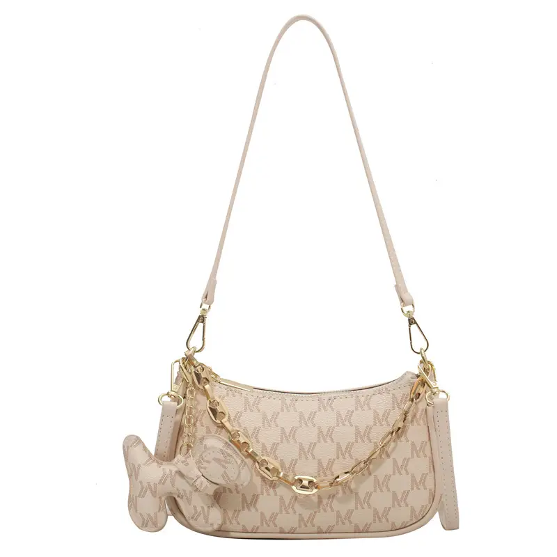 Spring & Summer Women's Chain Crossbody Bag Brown Gold - Image 8