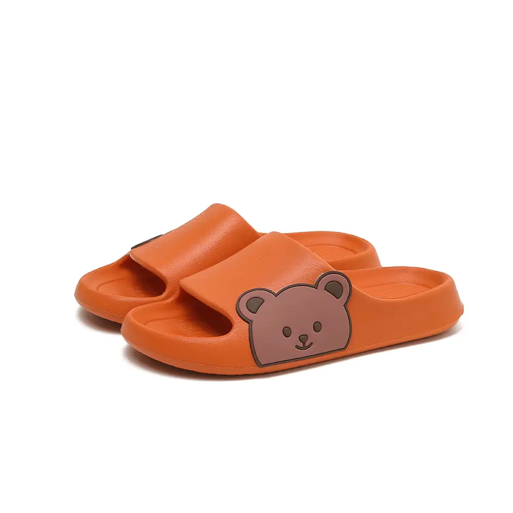 Summer Slippers for Women 2025 Cute Cartoon Flat Bear Home Indoor Thick Sole Couple Family Outdoor Wear Children - Image 4
