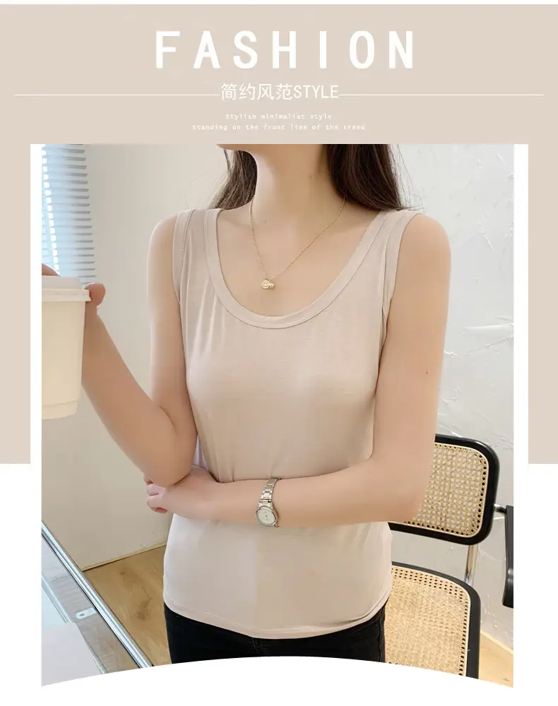 Women's U-Neck Sleeveless Camisole Modal Lavender — feature 2