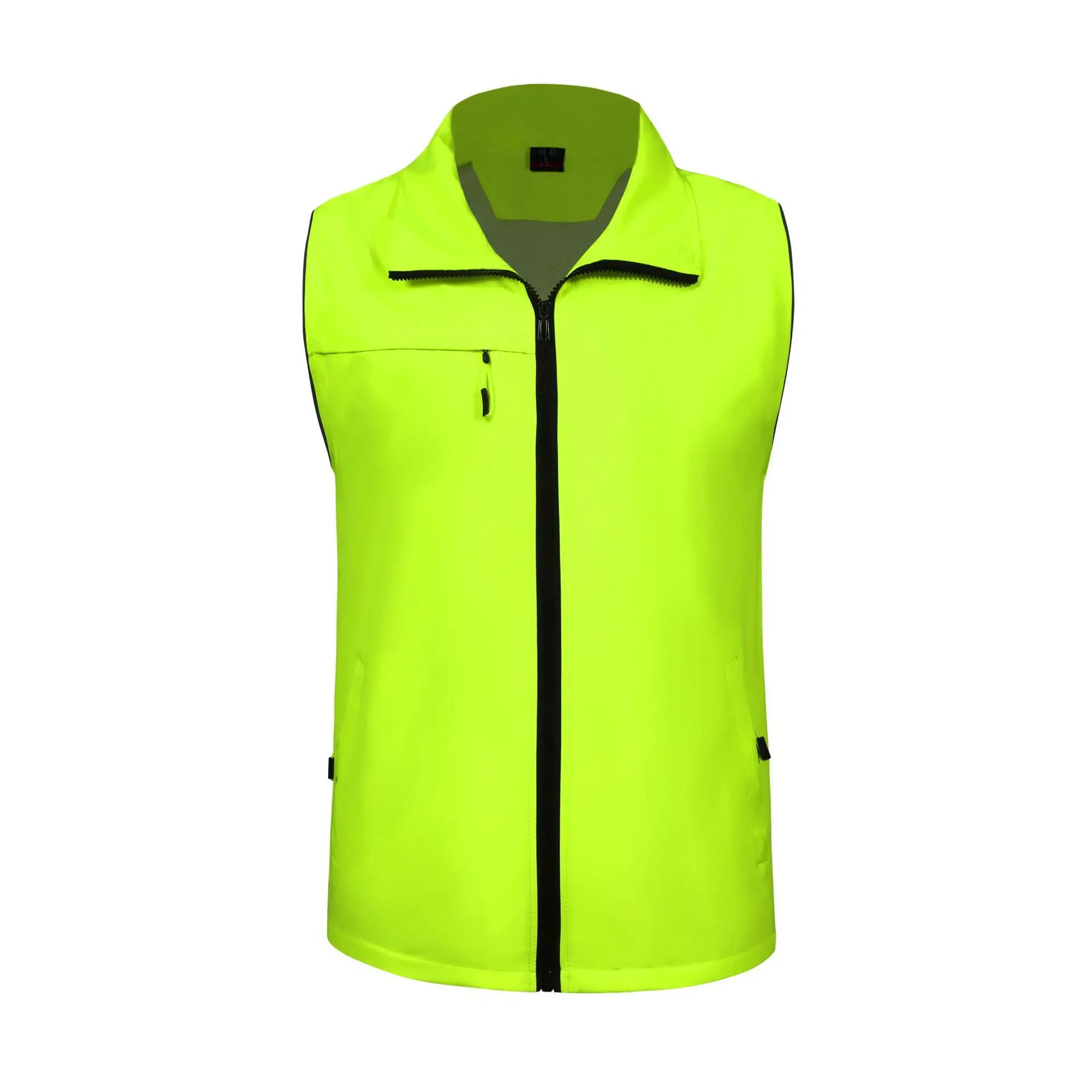 Orange Sleeveless Volunteer Vest with Zip Front - Image 7