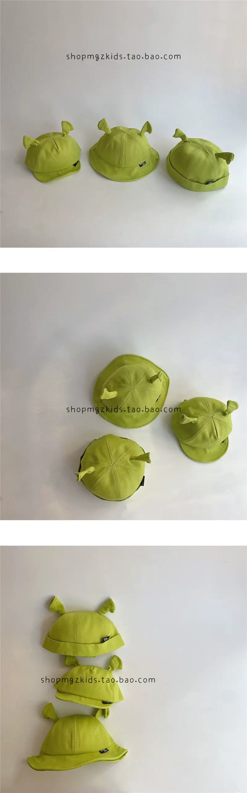 Green Cartoon Cat Ears Baby Hat for Spring Autumn — feature 3