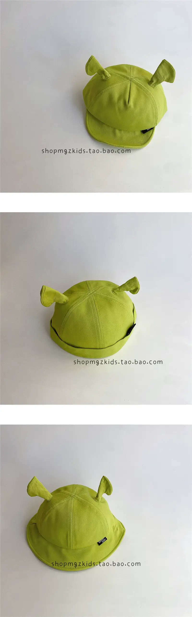 Green Cartoon Cat Ears Baby Hat for Spring Autumn — feature 6