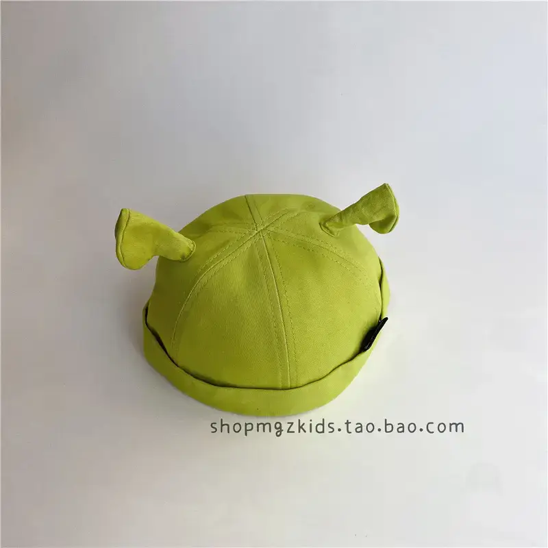 Green Cartoon Cat Ears Baby Hat for Spring Autumn - Image 2
