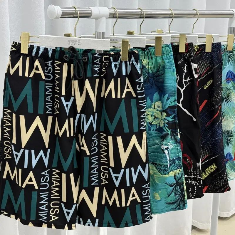 Men's Printed Beach Shorts Ice Silk Large - Image 38