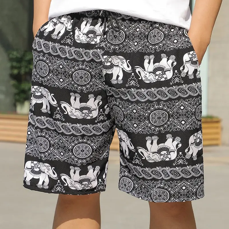 Men's Printed Beach Shorts Ice Silk Large - Image 11