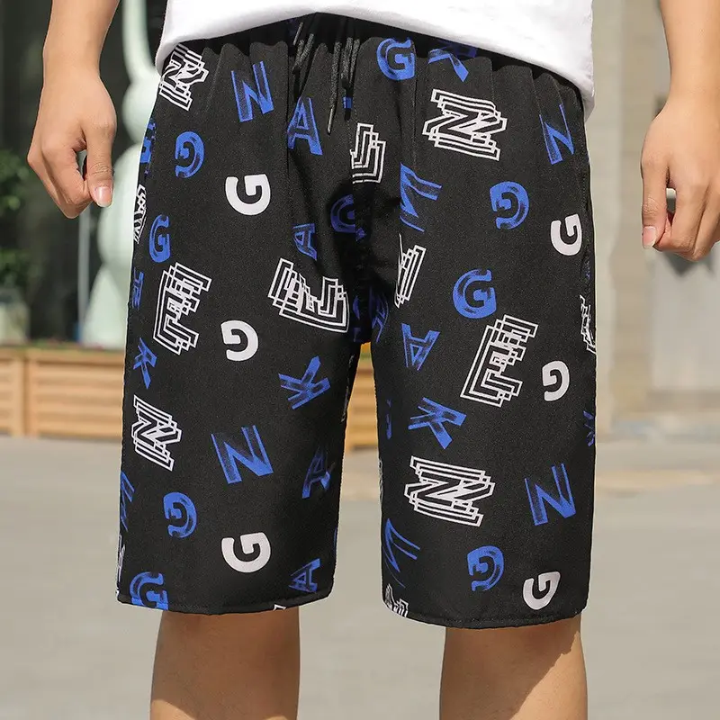 Men's Printed Beach Shorts Ice Silk Large - Image 19