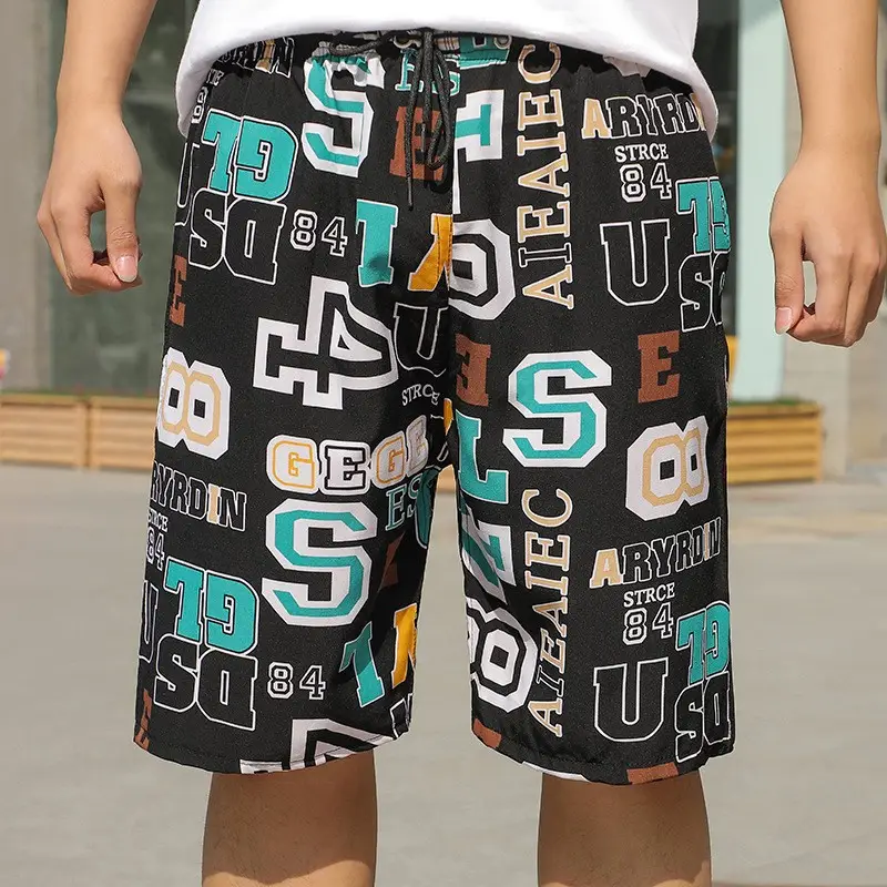 Men's Printed Beach Shorts Ice Silk Large - Image 6