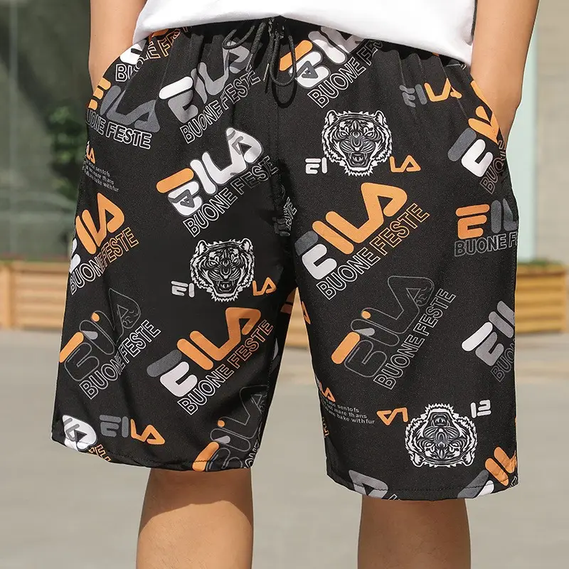 Men's Printed Beach Shorts Ice Silk Large - Image 9