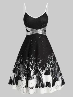 Printed Lace Dress Red Floral Short Sleeve Casual Holiday Wear — feature 10