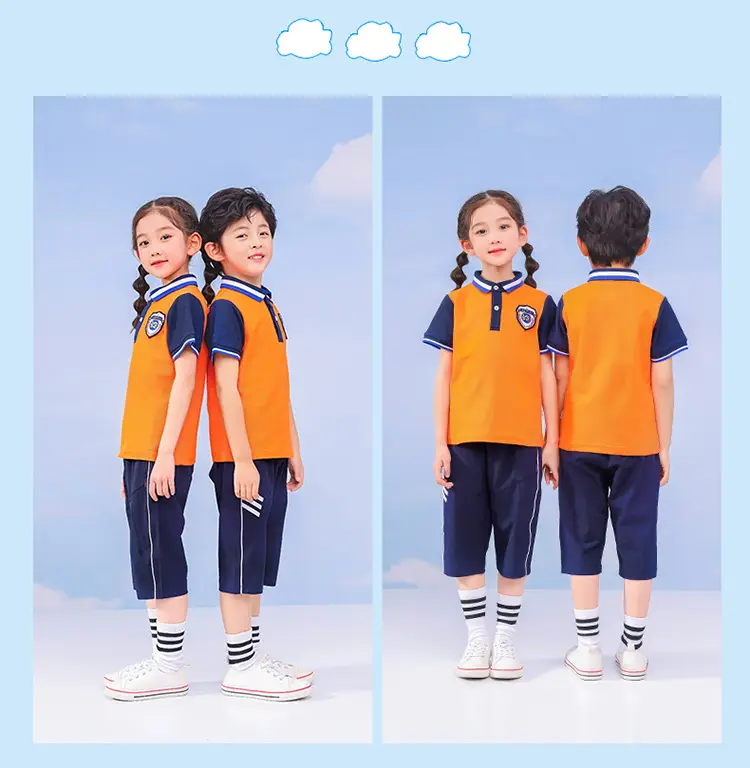 Green Polo Shirt for Kids Summer Sports Class Primary School Uniform — feature 19