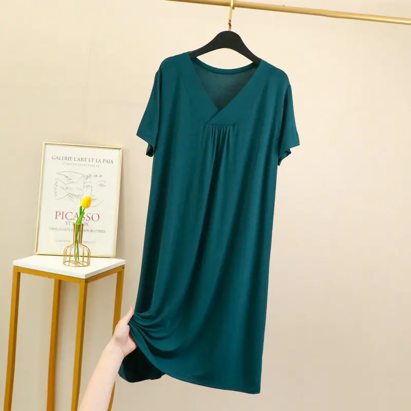 2022 Women's Purple Short Sleeve V-Neck Dress Large Size - Image 12