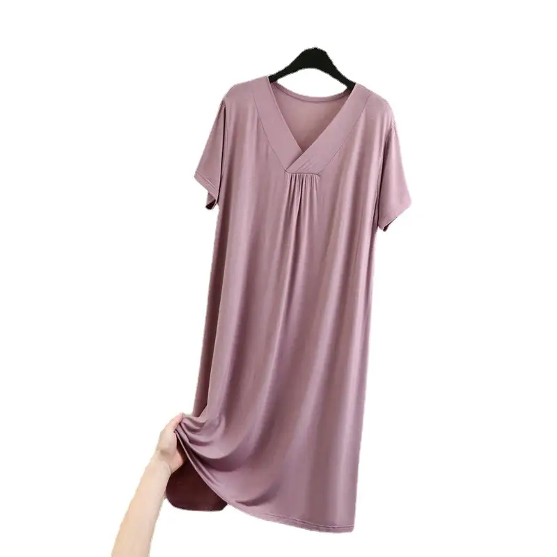 2022 Women's Purple Short Sleeve V-Neck Dress Large Size - Image 14