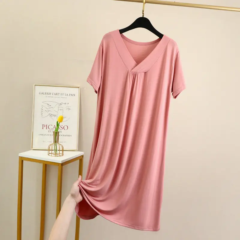 2022 Women's Purple Short Sleeve V-Neck Dress Large Size - Image 3