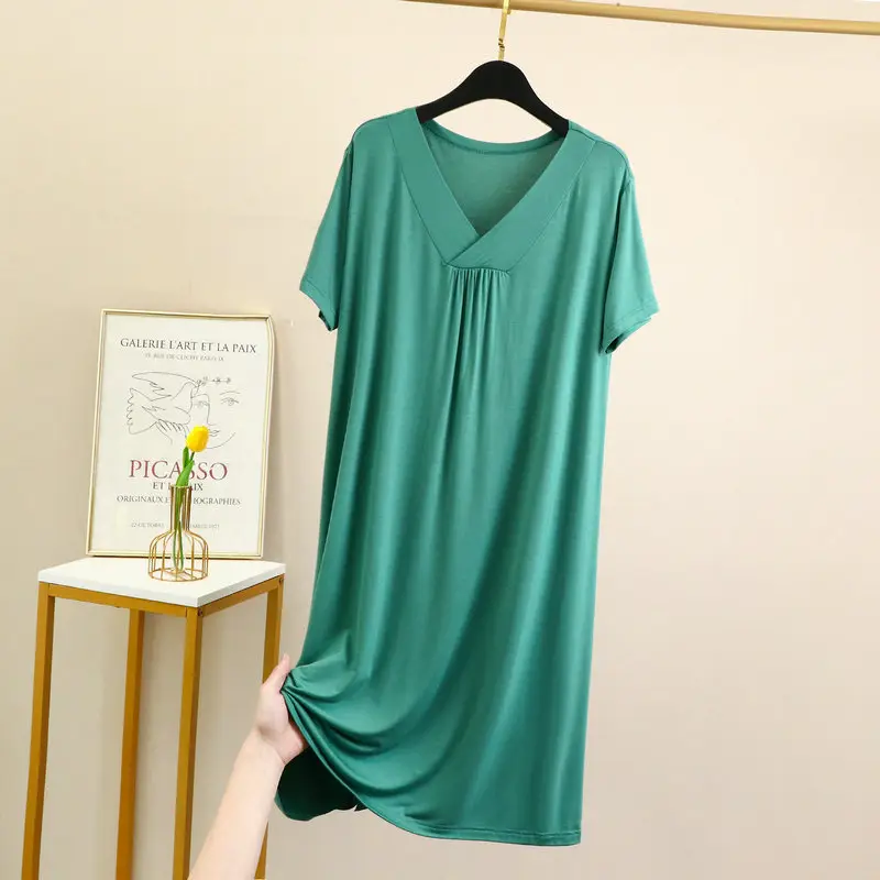 2022 Women's Purple Short Sleeve V-Neck Dress Large Size - Image 6