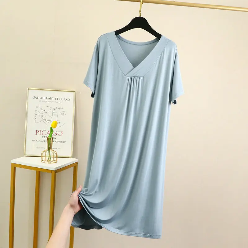 2022 Women's Purple Short Sleeve V-Neck Dress Large Size - Image 8