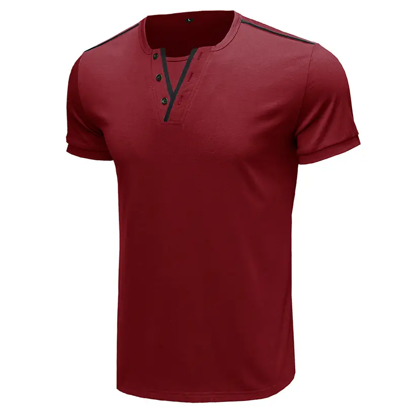 Men's Blue Cotton T-Shirt Casual Loose Short Sleeve — feature 13