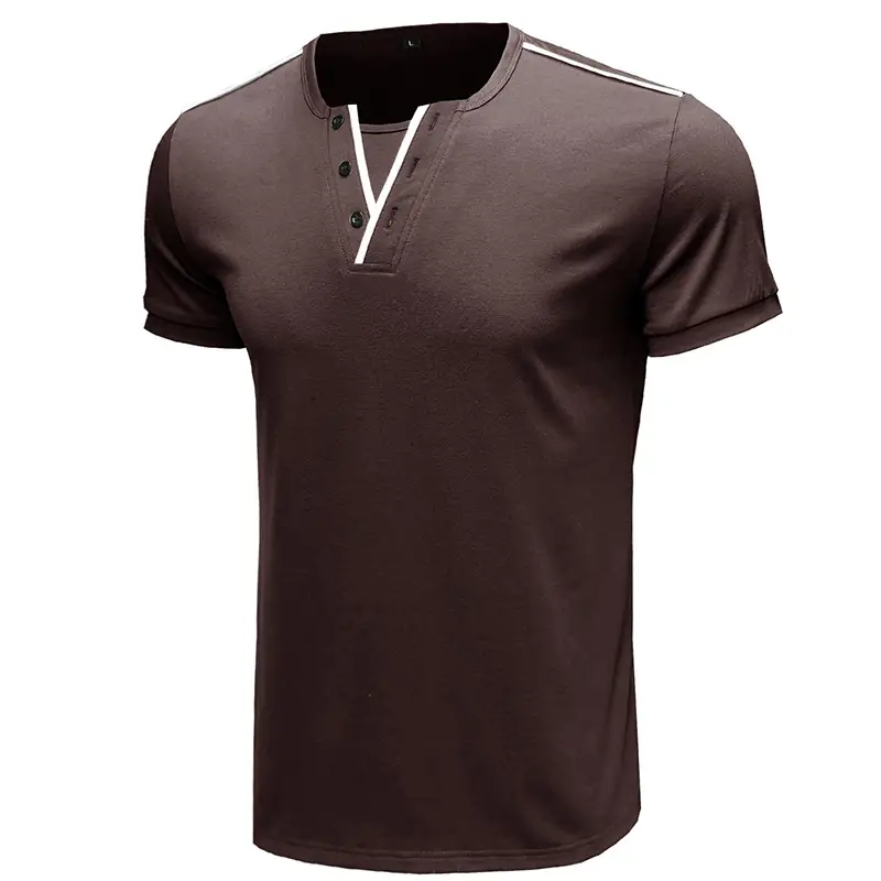 Men's Blue Cotton T-Shirt Casual Loose Short Sleeve — feature 16