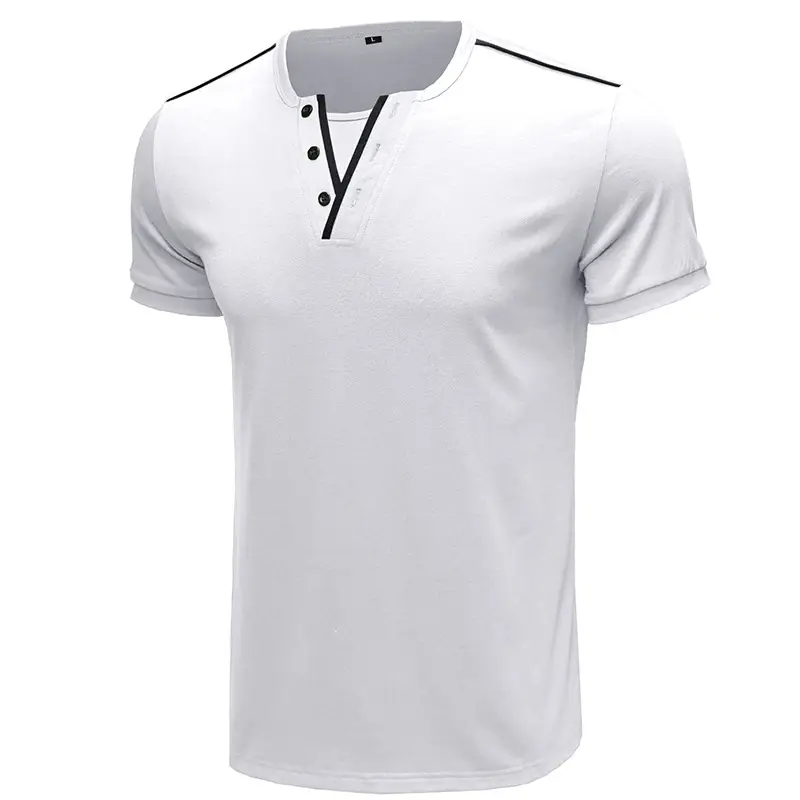 Men's Blue Cotton T-Shirt Casual Loose Short Sleeve — feature 22