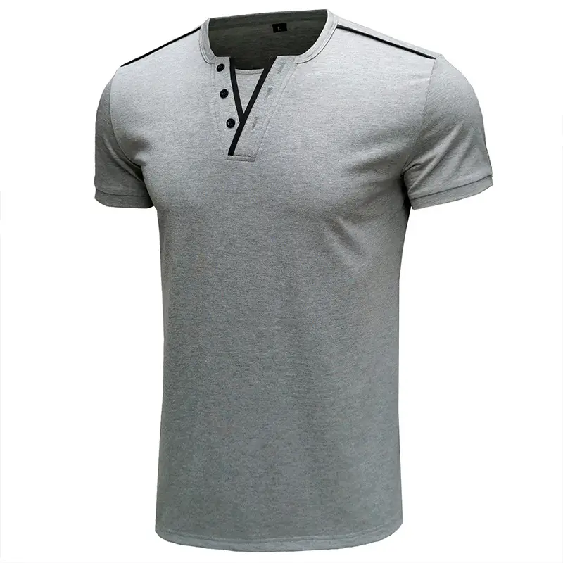 Men's Blue Cotton T-Shirt Casual Loose Short Sleeve — feature 25