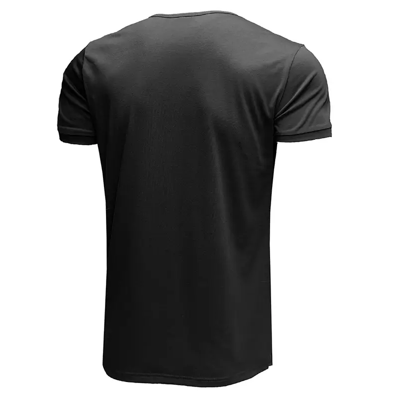 Men's Blue Cotton T-Shirt Casual Loose Short Sleeve — feature 6