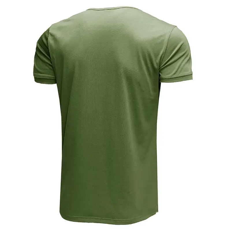 Men's Blue Cotton T-Shirt Casual Loose Short Sleeve — feature 9