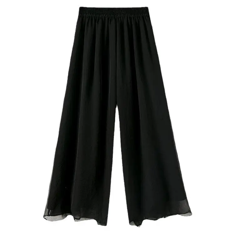 Women's Double-Chiffon Wide-leg Pants Pink 2025 - Image 9