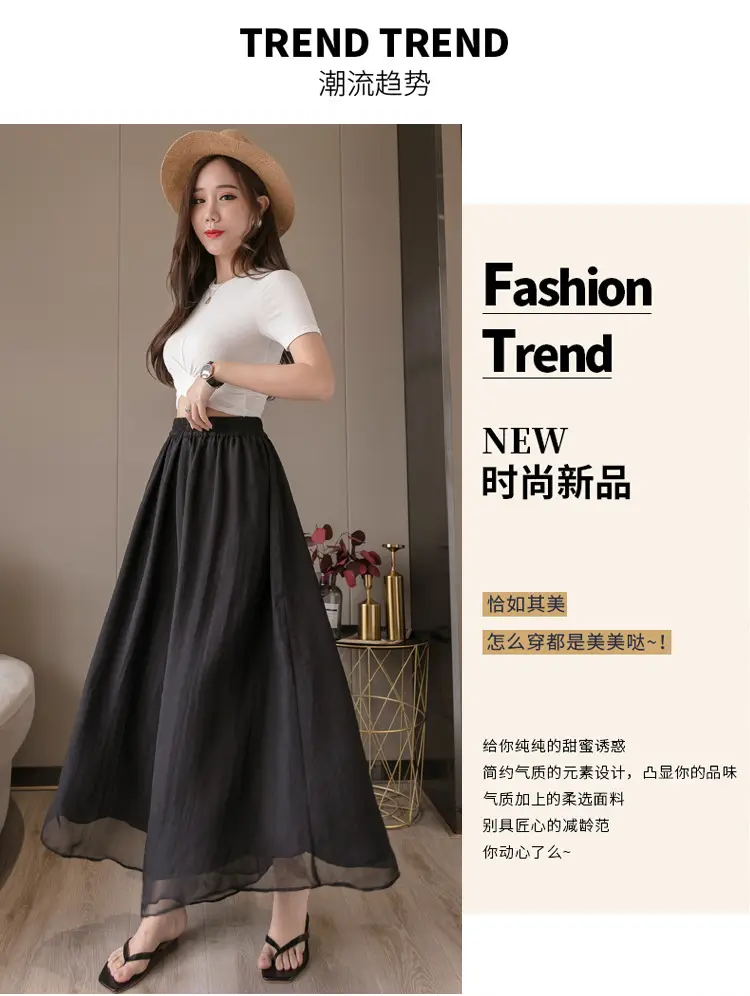 Women's Double-Chiffon Wide-leg Pants Pink 2025 — feature 4