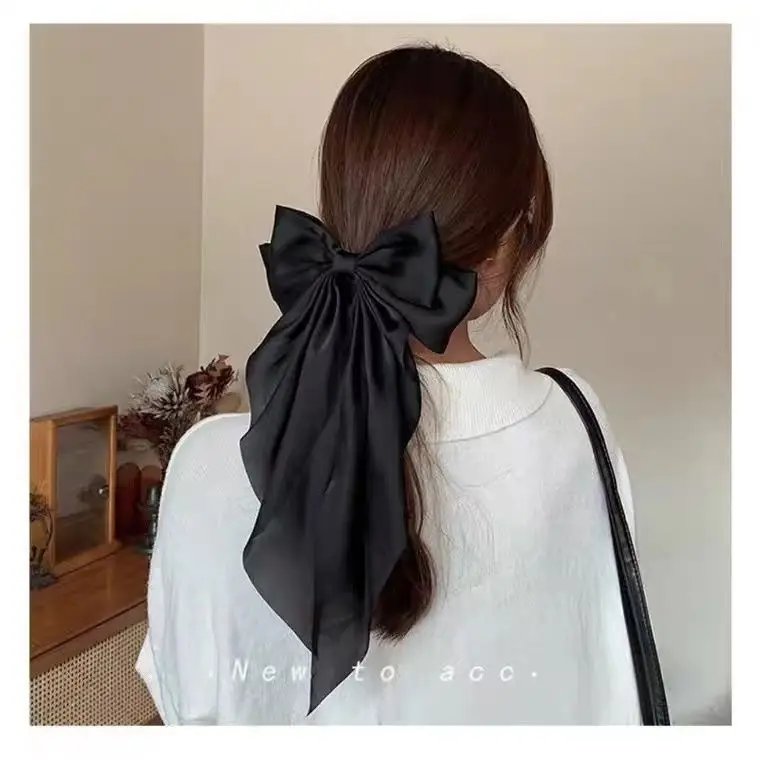 Star Same Style Large Retro Ribbon Bow Hairpin Back Head Super Fairy Elegant Hairpin Spring Clip Hair Accessories - Image 43