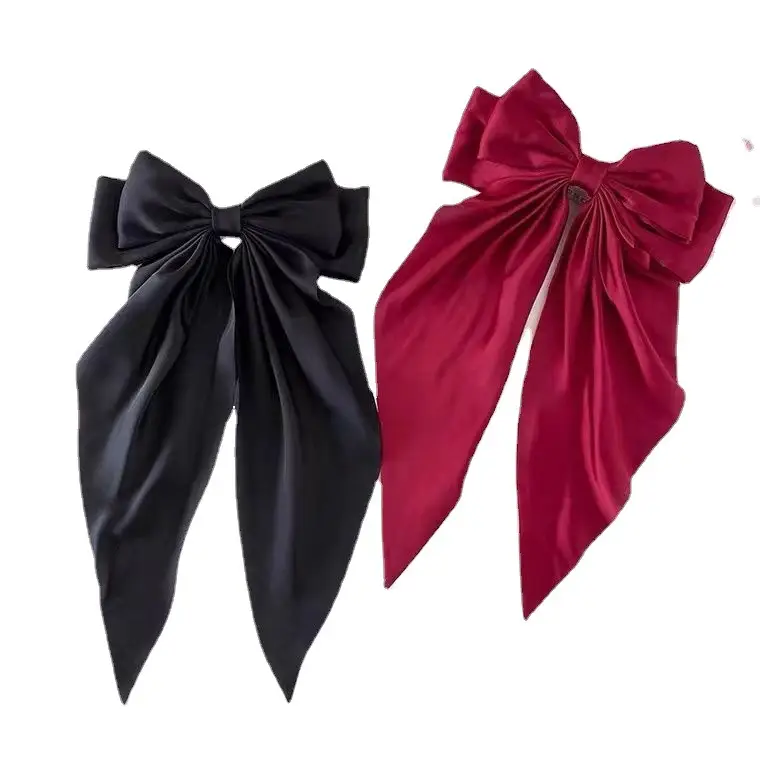 Star Same Style Large Retro Ribbon Bow Hairpin Back Head Super Fairy Elegant Hairpin Spring Clip Hair Accessories - Image 44