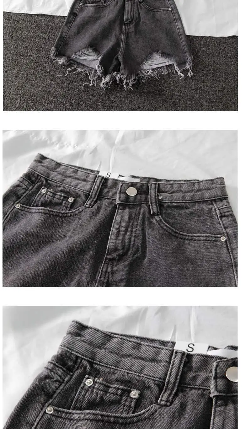 Women Denim Shorts Black High Waist Slimming 2025 — feature 13
