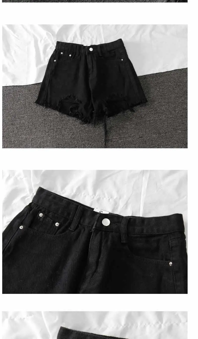 Women Denim Shorts Black High Waist Slimming 2025 — feature 14