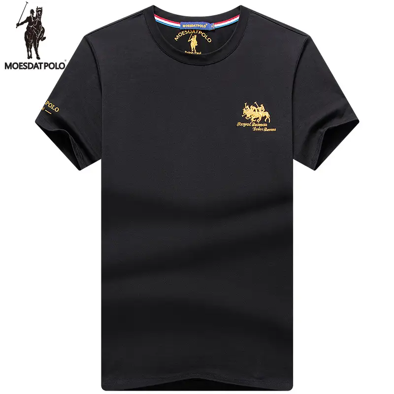 Men Navy Blue Embroidered T-Shirt Loose Fit Large - Image 2