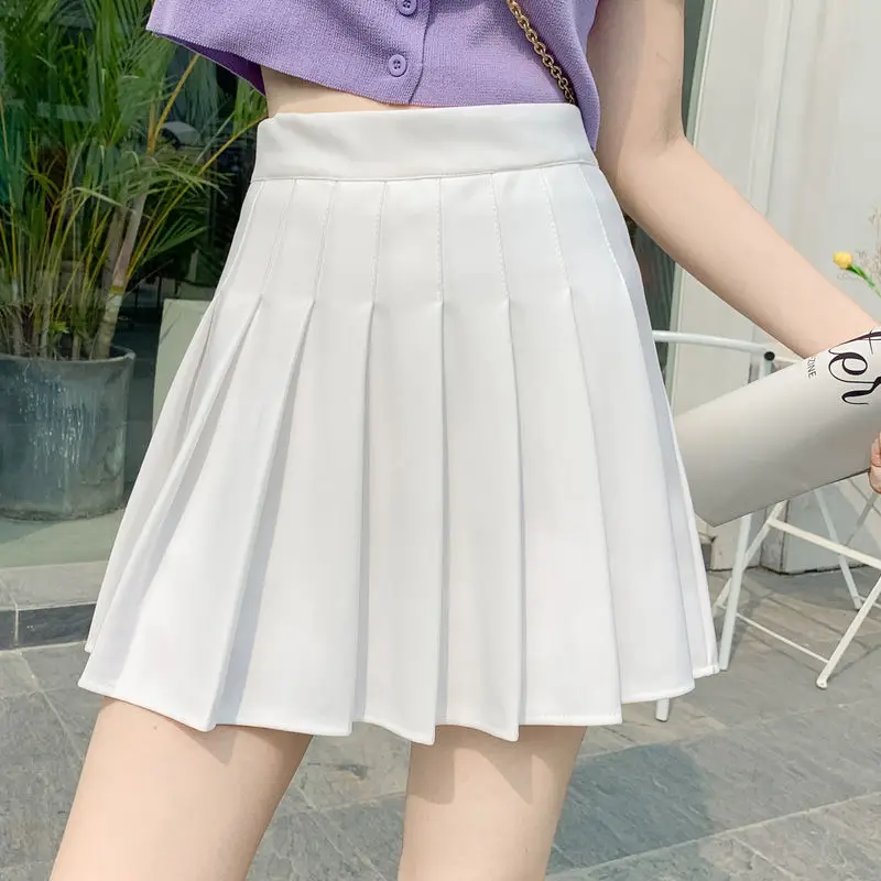 Women's Gray Pleated Skirt with High Waist & A-Line Design - Image 10