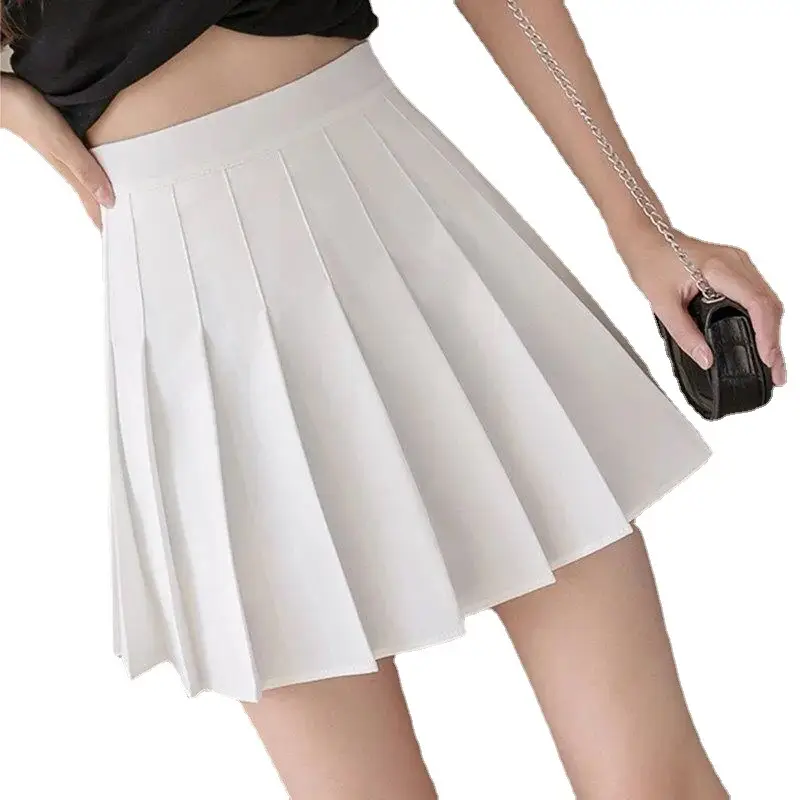 Women's Gray Pleated Skirt with High Waist & A-Line Design - Image 11
