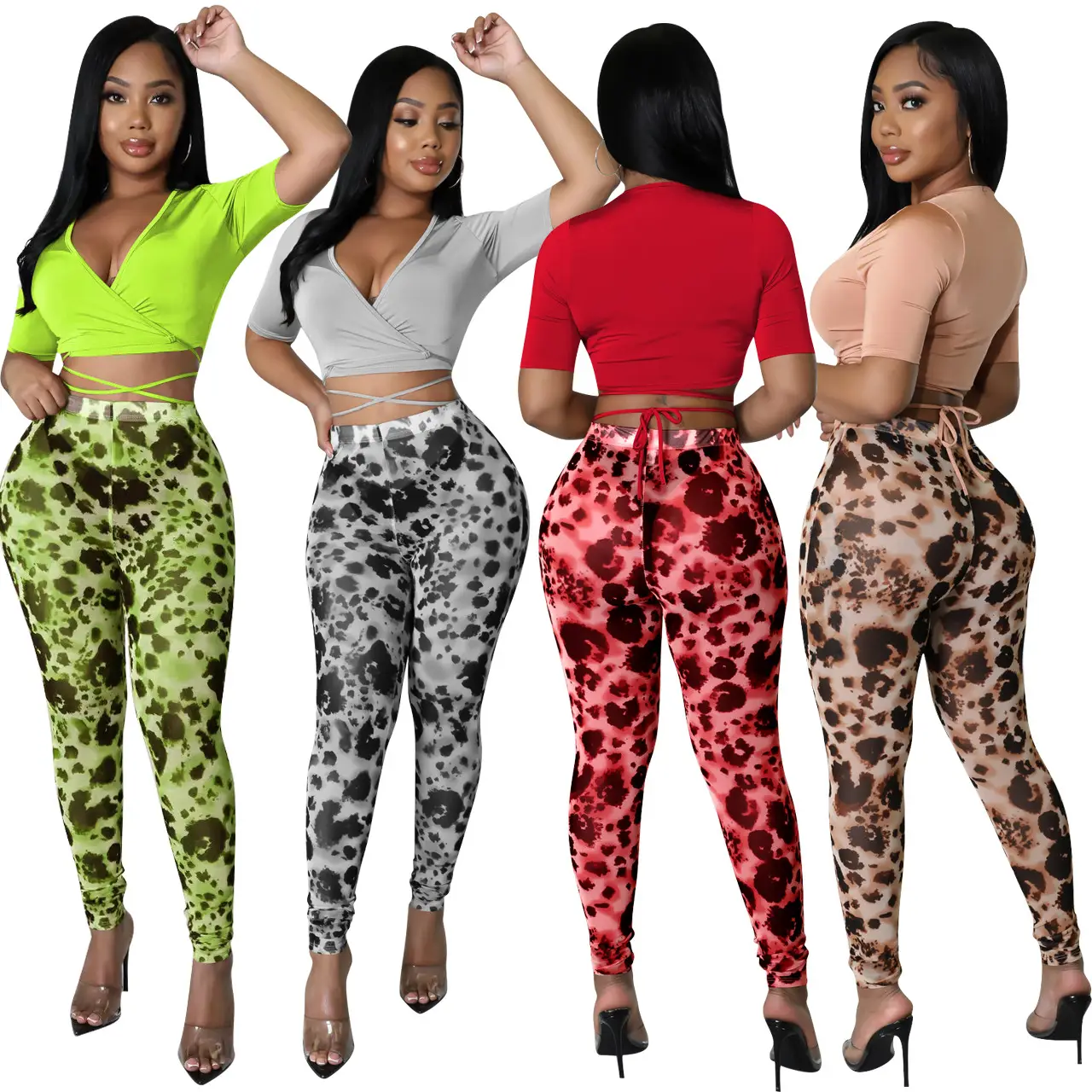Sexy Printed Mesh Two-Piece Set for Women - Image 6