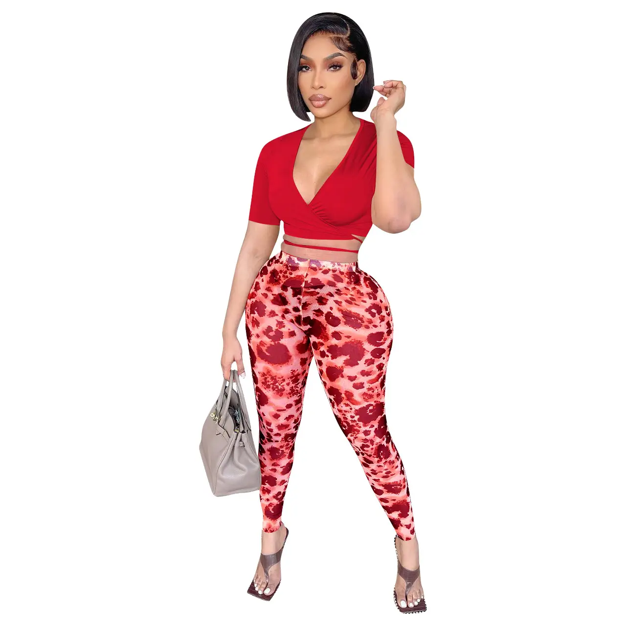 Sexy Printed Mesh Two-Piece Set for Women - Image 7