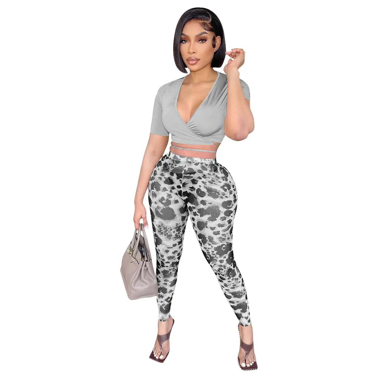 Sexy Printed Mesh Two-Piece Set for Women - Image 8
